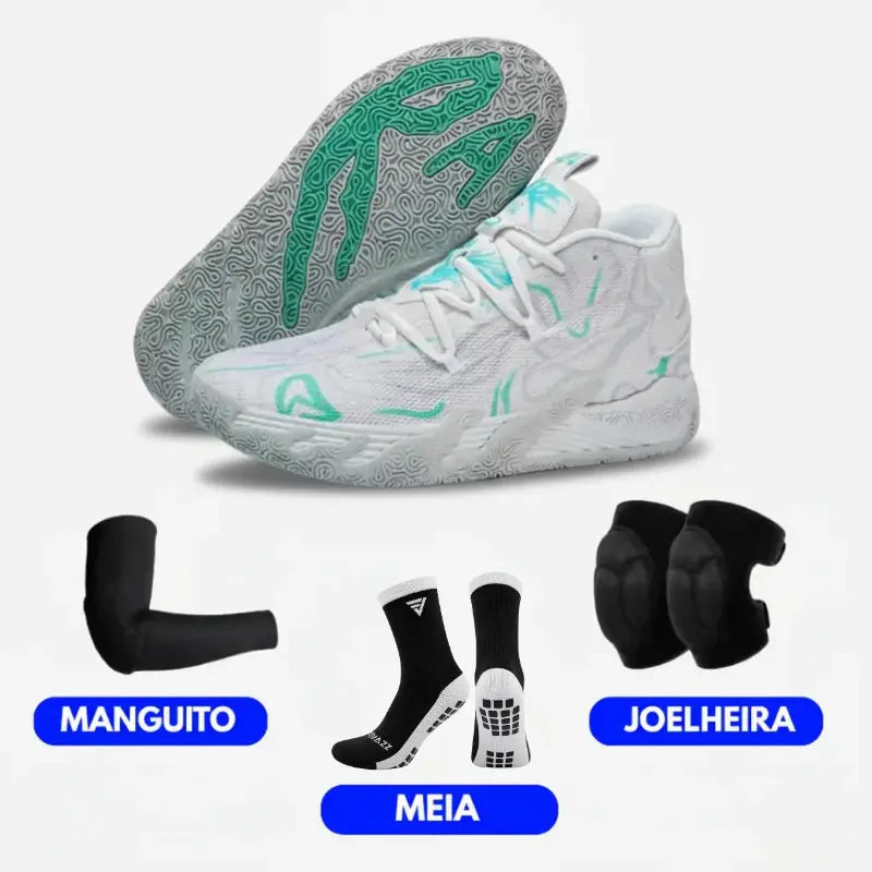 KIT Tênis de Vôlei AeroDunk + Joelheira + Meia + Manguito