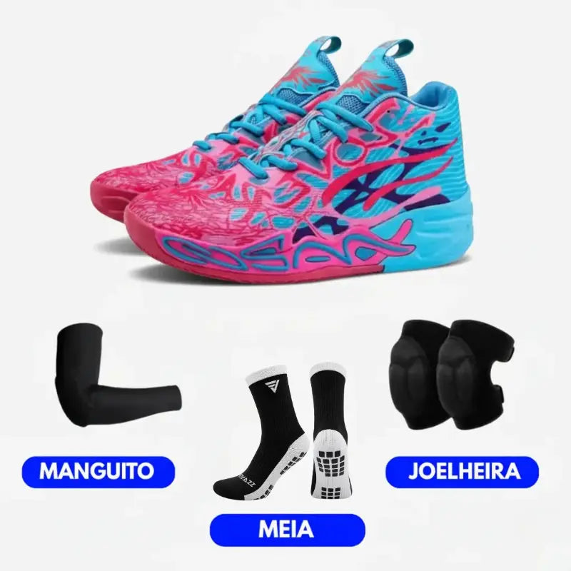 KIT Tênis de Vôlei Impact Blaze + Joelheira + Meia + Manguito