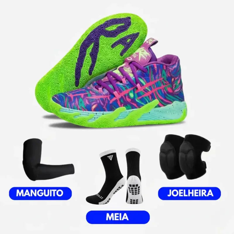 KIT Tênis de Vôlei AeroDunk + Joelheira + Meia + Manguito