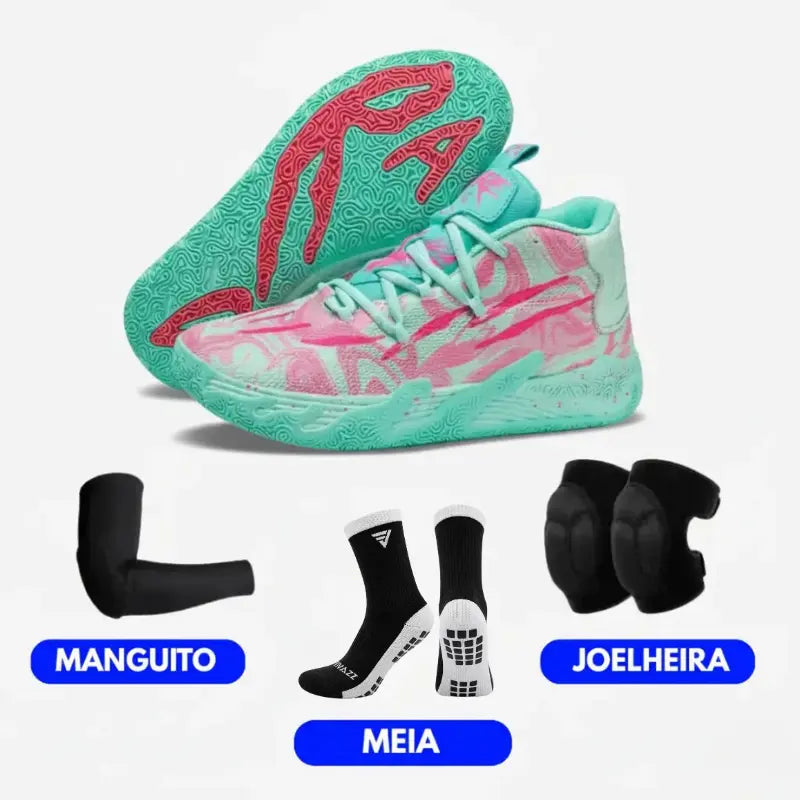KIT Tênis de Vôlei AeroDunk + Joelheira + Meia + Manguito