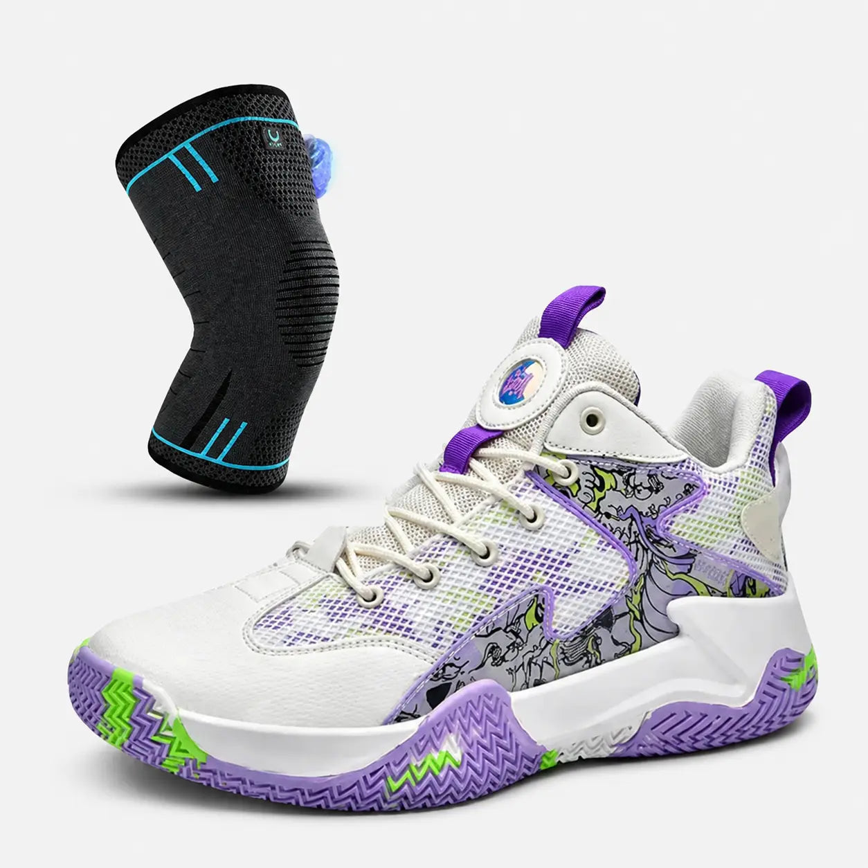 Kit Profissional: Tênis De basquete Grafite 3.0 + Joelheira de Compreensão
