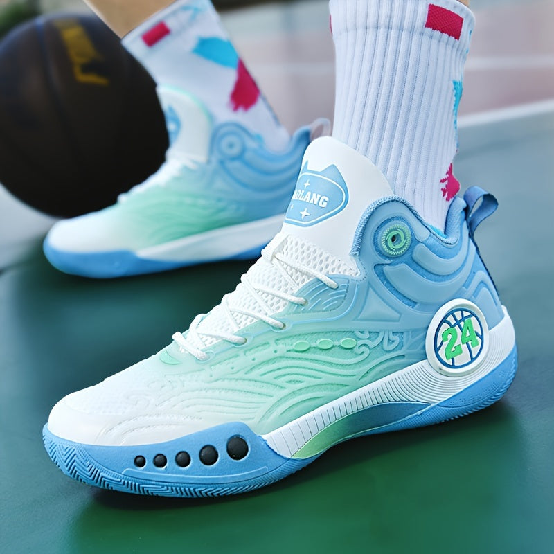 Tênis de Basquete TurboGrid 24 | Estabilidade Profissional, Tração Máxima-Branco/Azul