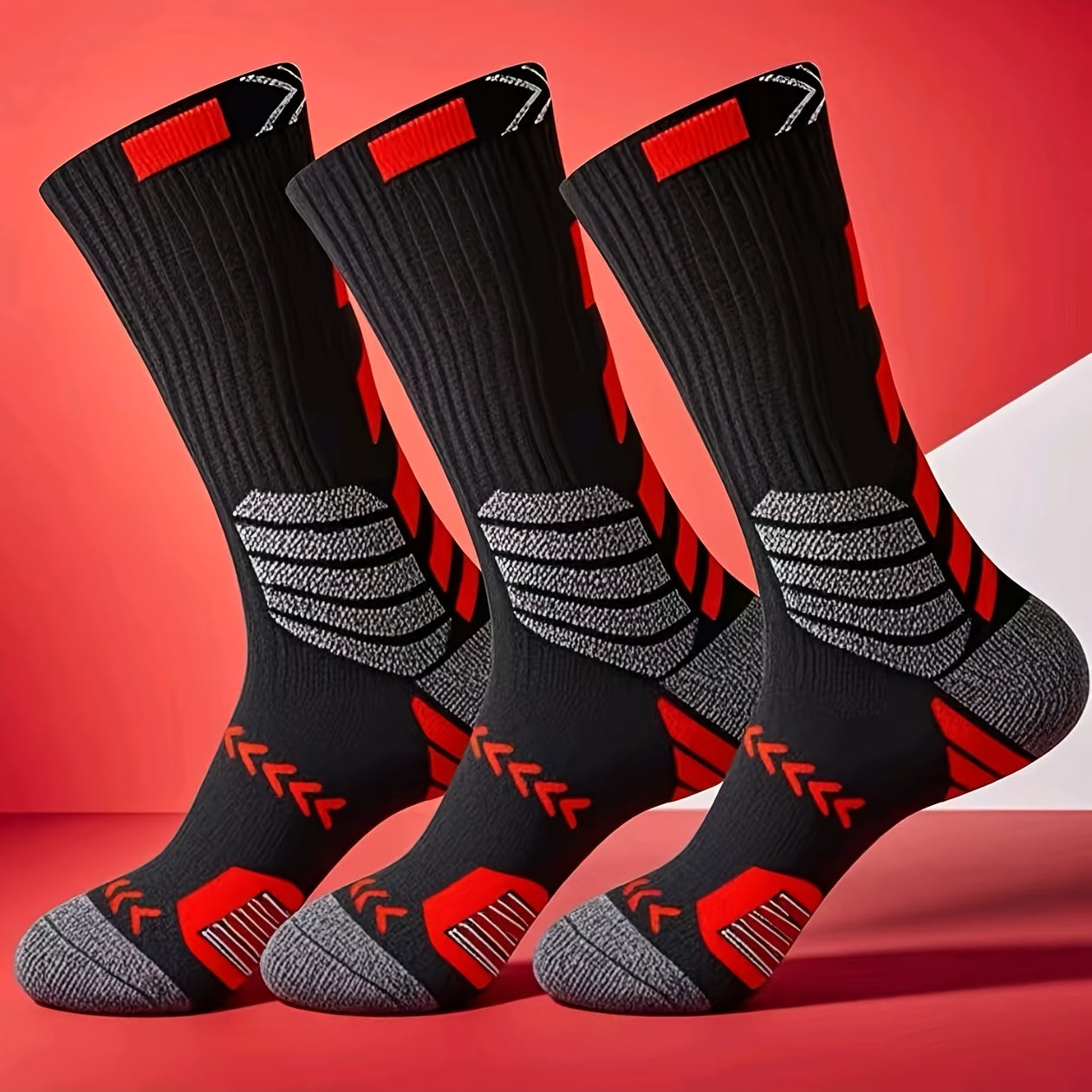 3 Pares de Meias Antiderrapante Cano Médio Profissional