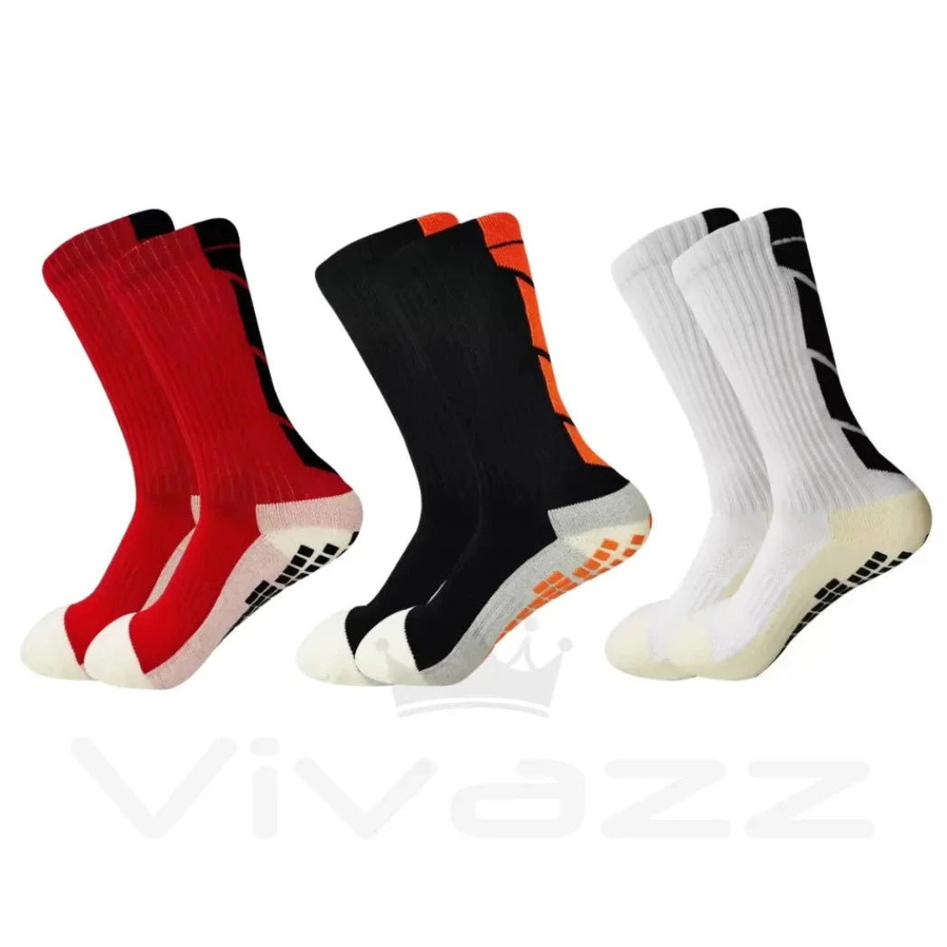 Kit 3 Pares de Meias Esportiva Antiderrapante Cano Médio | Profissional