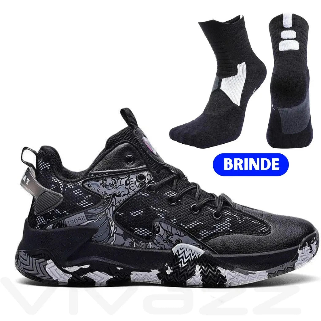 Kit Half: Tênis de Vôlei Grafite 3.0 + Meia Antiderrapante