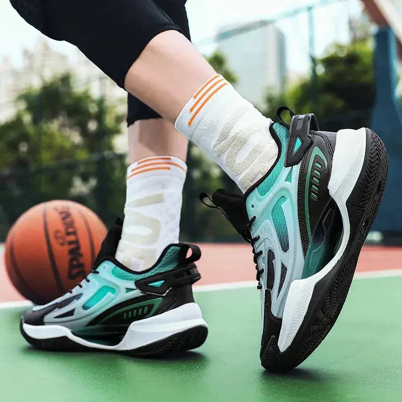 Tênis de Basquete PowerGrip | Respirável e Alto Impacto - Preto