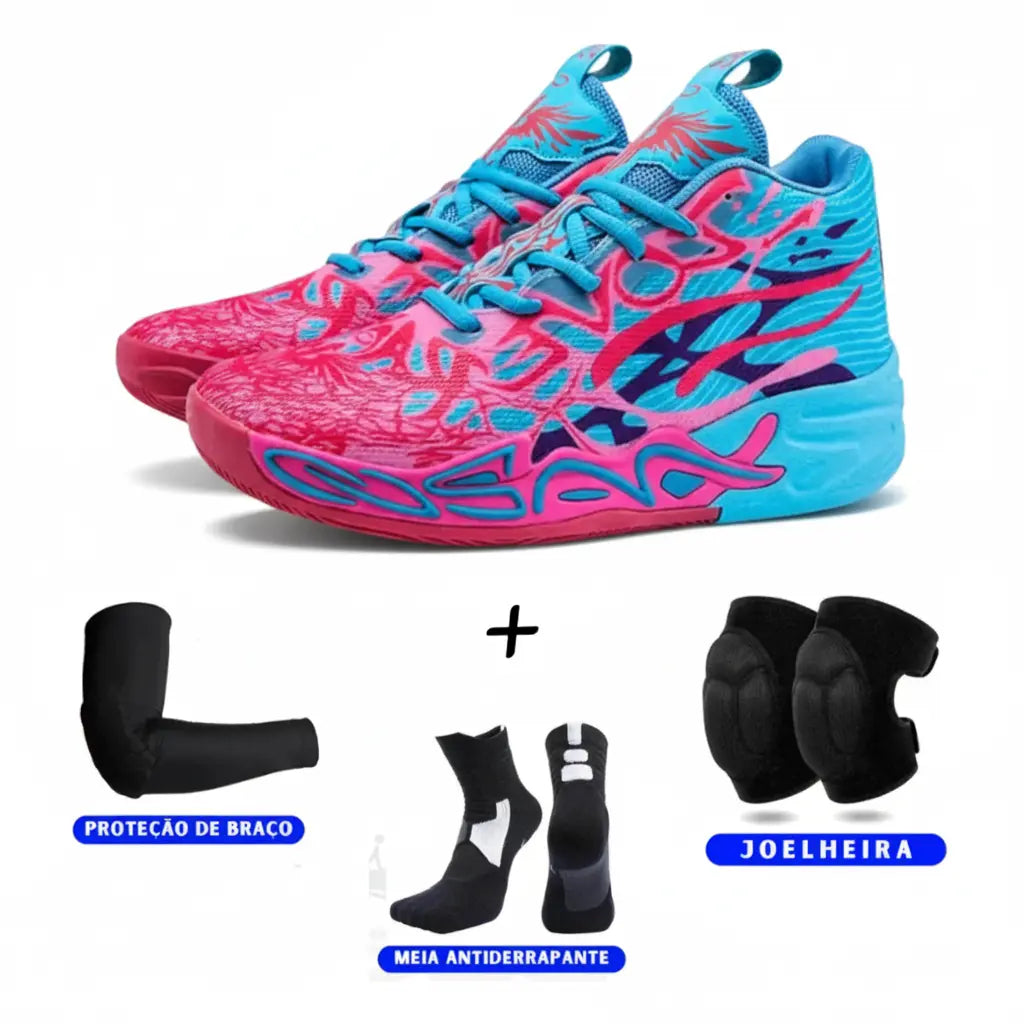 KIT Tênis de Vôlei Impact Blaze + Joelheira + Meia + Manguito