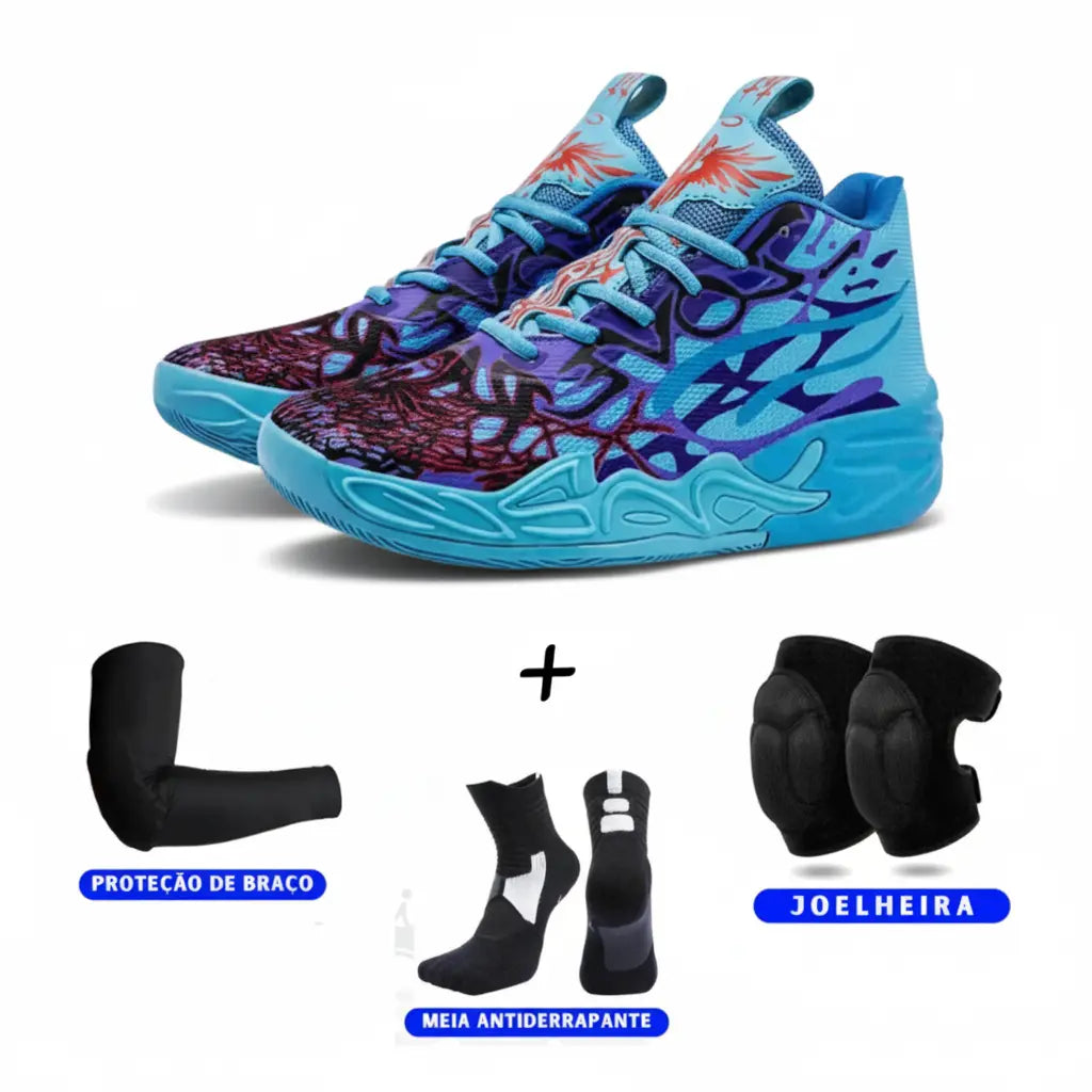 KIT Tênis de Vôlei Impact Blaze + Joelheira + Meia + Manguito