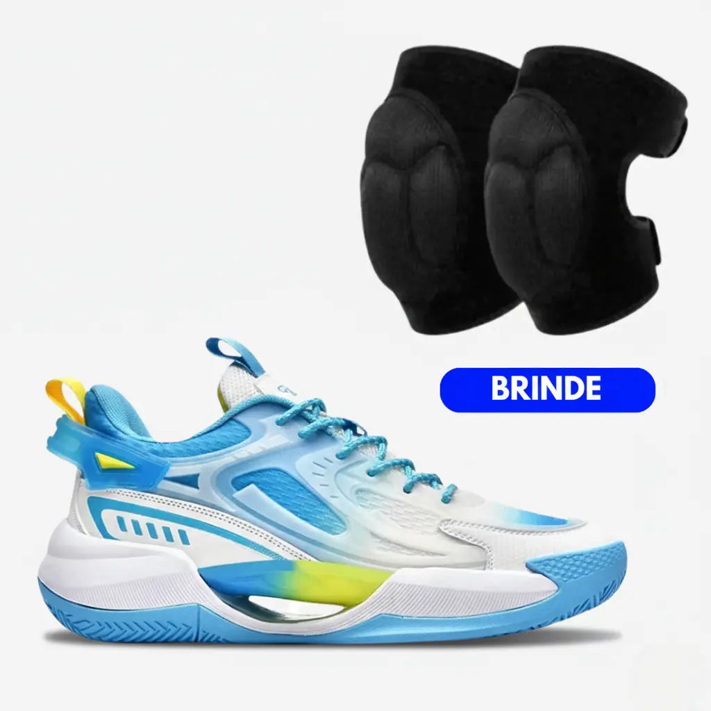 KIT Tênis de Vôlei PowerGrip + Joelheira de Brinde-Azul