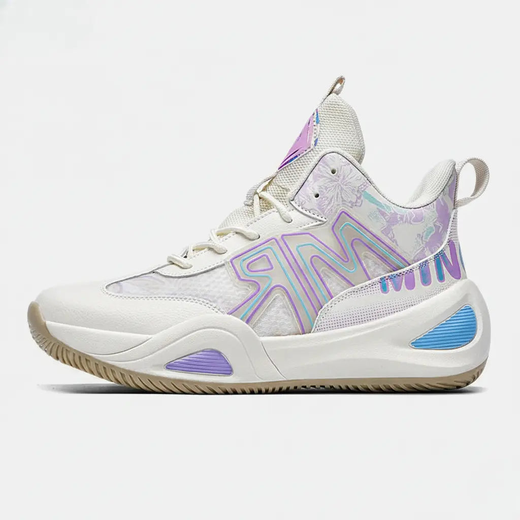 Tênis de Basquete AeroFlash - Antiderrapante- Branco/Roxo