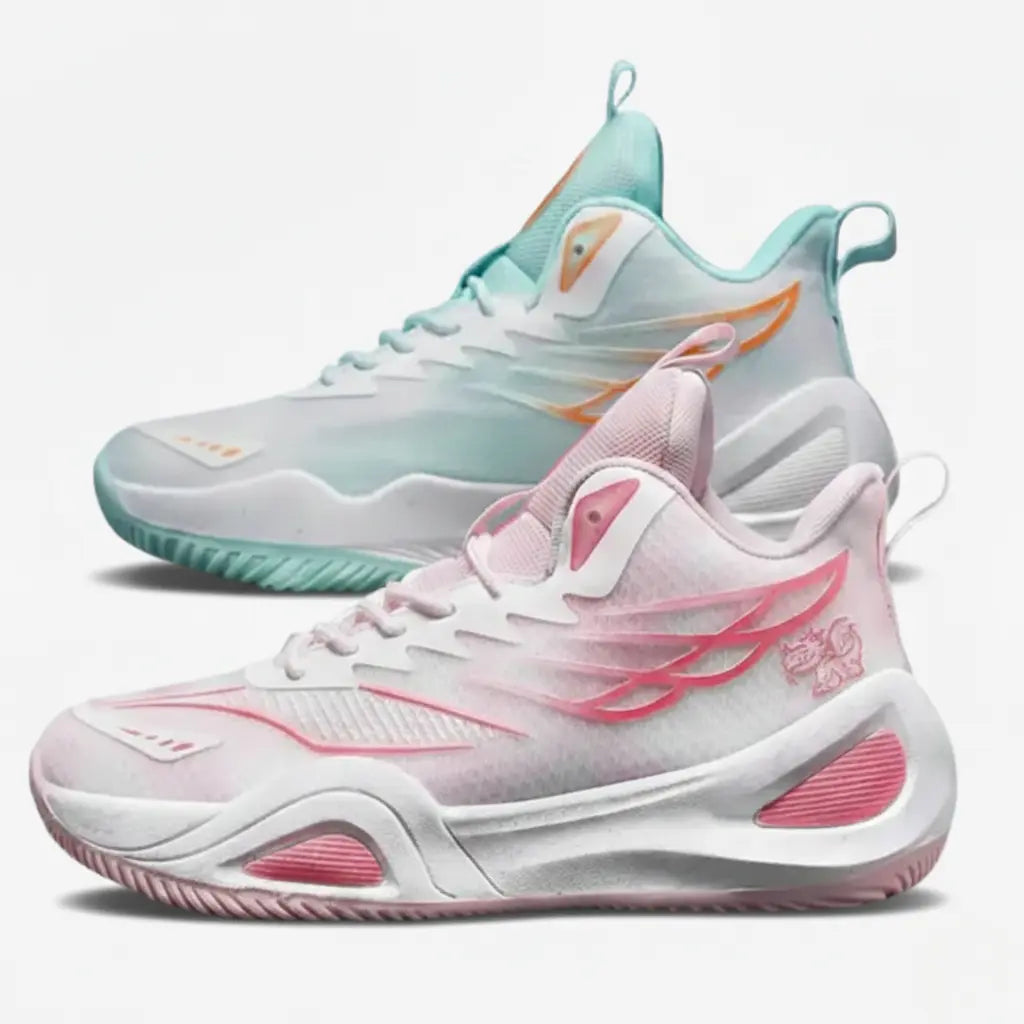 KIT Tênis de Vôlei DunkX - Antiderrapante + Joelheira + Meia + Manguito-Rosa/Verde