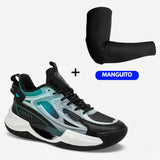 KIT Tênis de Vôlei PowerGrip Black + Manguito-Preto — Preto #Cor_Preto