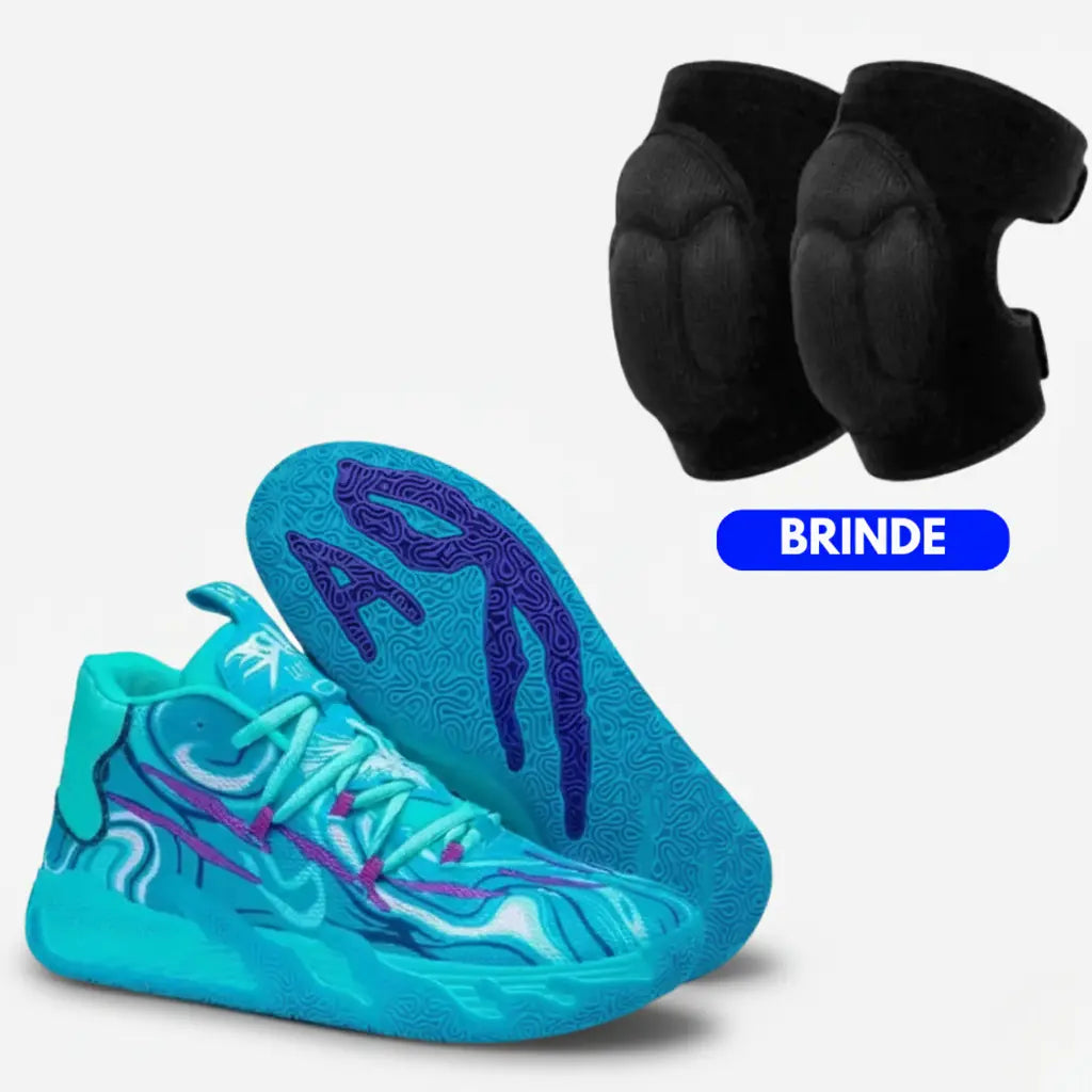 KIT Tênis de Vôlei AeroDunk + Joelheira de Brinde- Azul Bebê