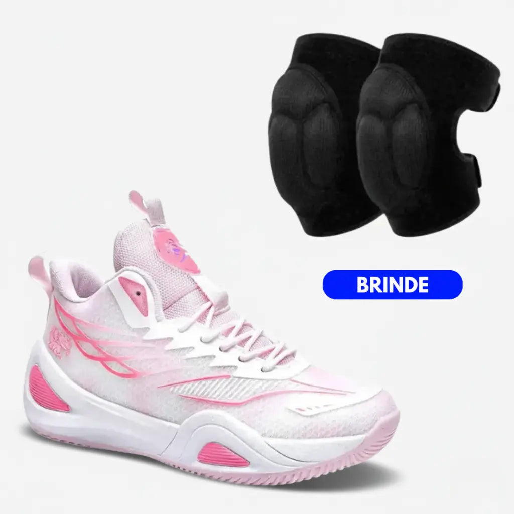 KIT Tênis de Vôlei DunkX + Joelheira de Brinde-Rosa