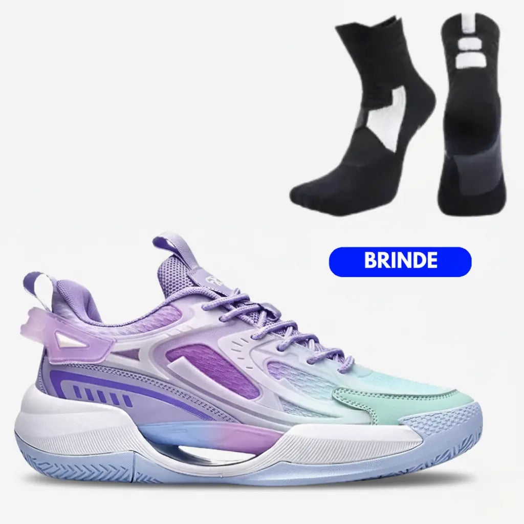 KIT Tênis de Vôlei PowerGrip + Meias Grátis-Roxo