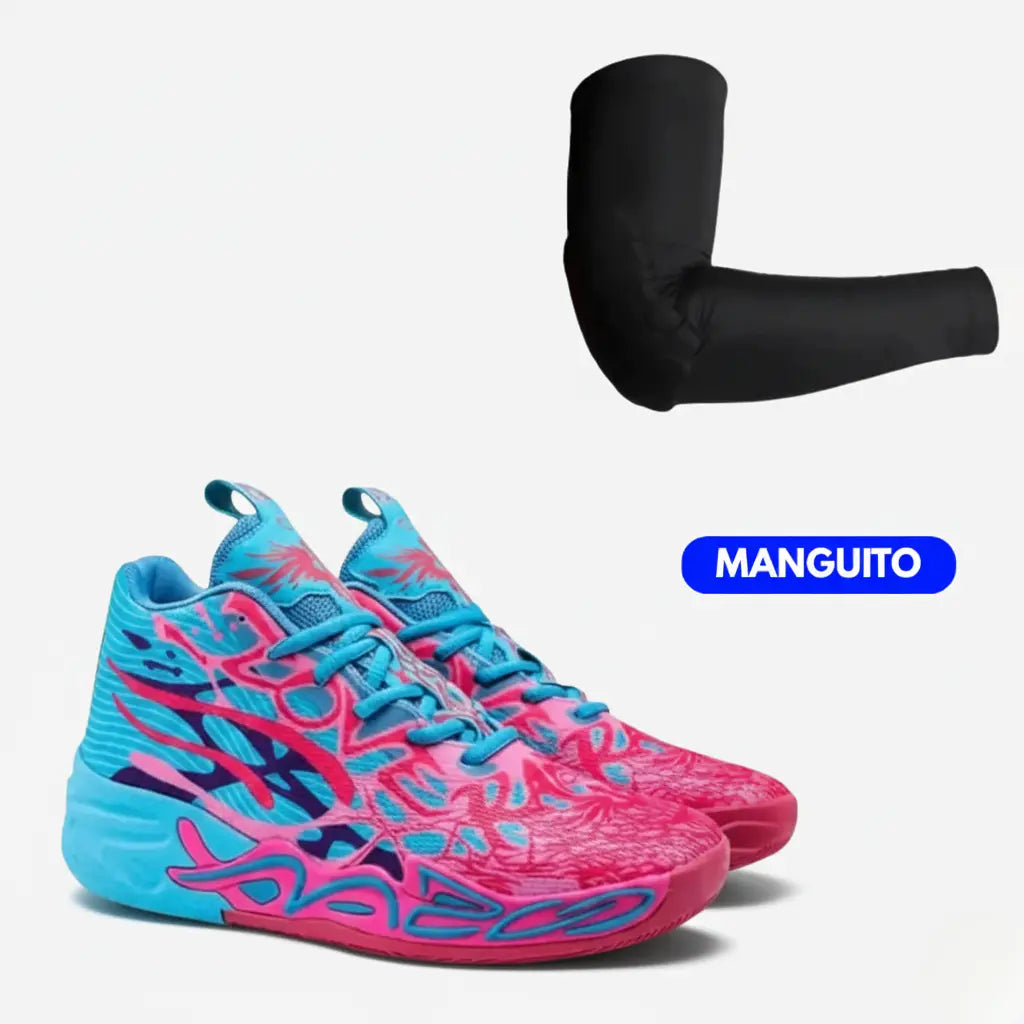 KIT Tênis de Vôlei Impact Blaze + Manguito-Azul/Vermelho