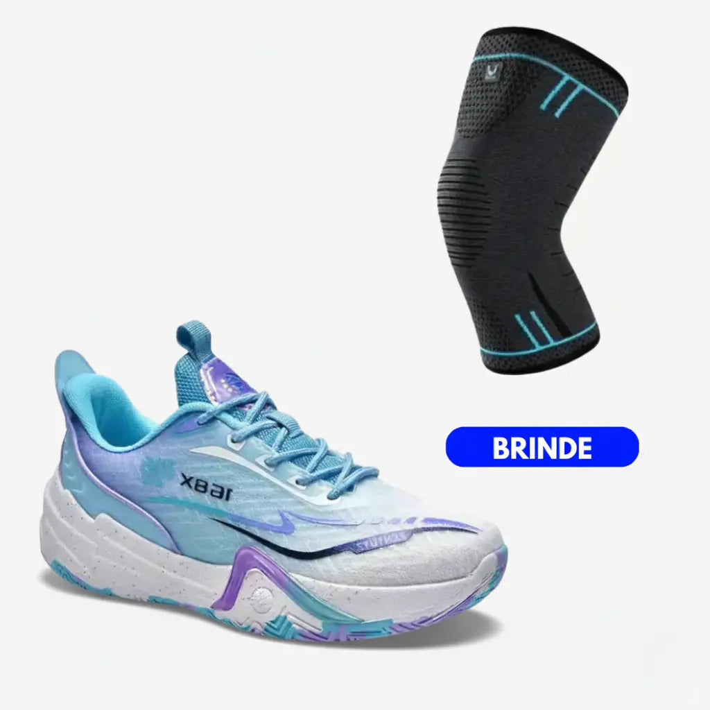 KIT Tênis de Vôlei Flex 168X + Joelheira Grátis-Azul Claro