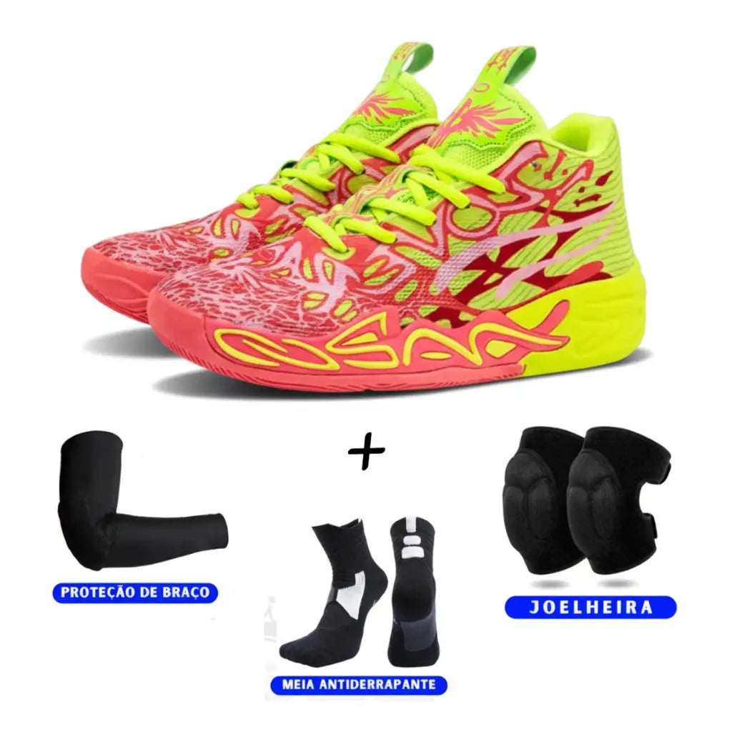 KIT Tênis de Vôlei Impact Blaze + Joelheira + Meia + Manguito