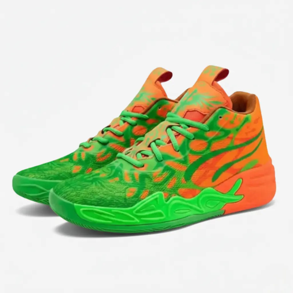 KIT Tênis de Vôlei Impact Blaze + Joelheira + Meia + Manguito-Laranja/Verde