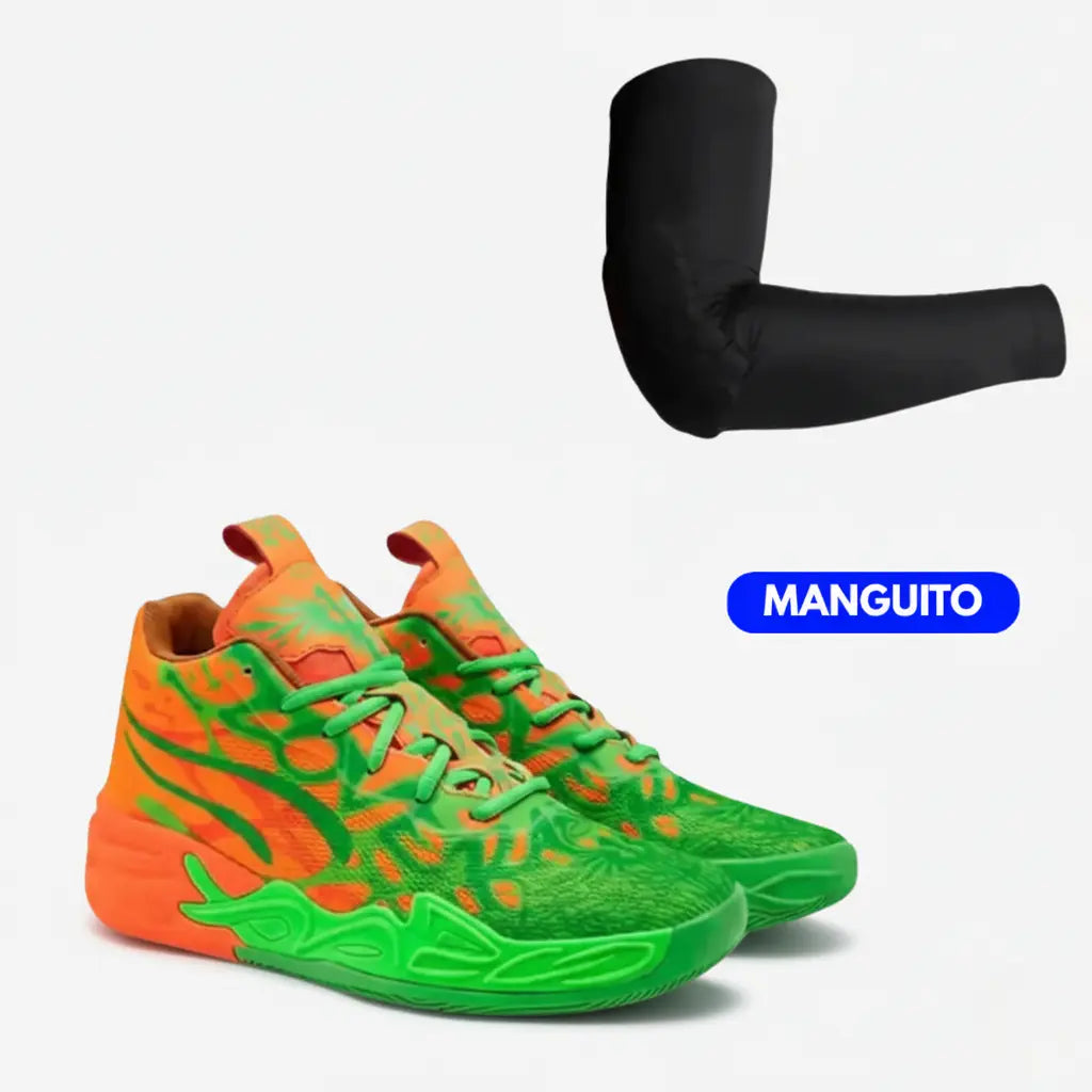 KIT Tênis de Vôlei Impact Blaze + Manguito-Laranja/Verde