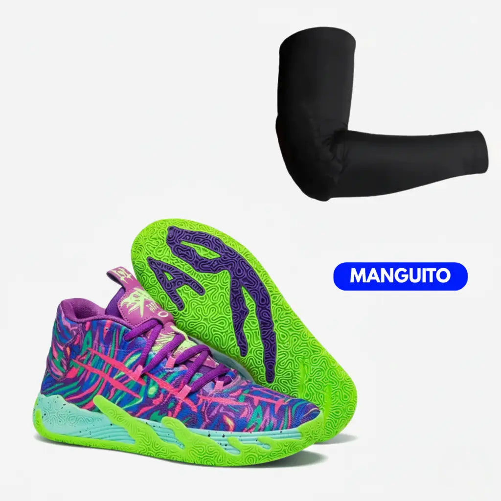 KIT Tênis de Vôlei AeroDunk + Manguito-Verde/Roxo