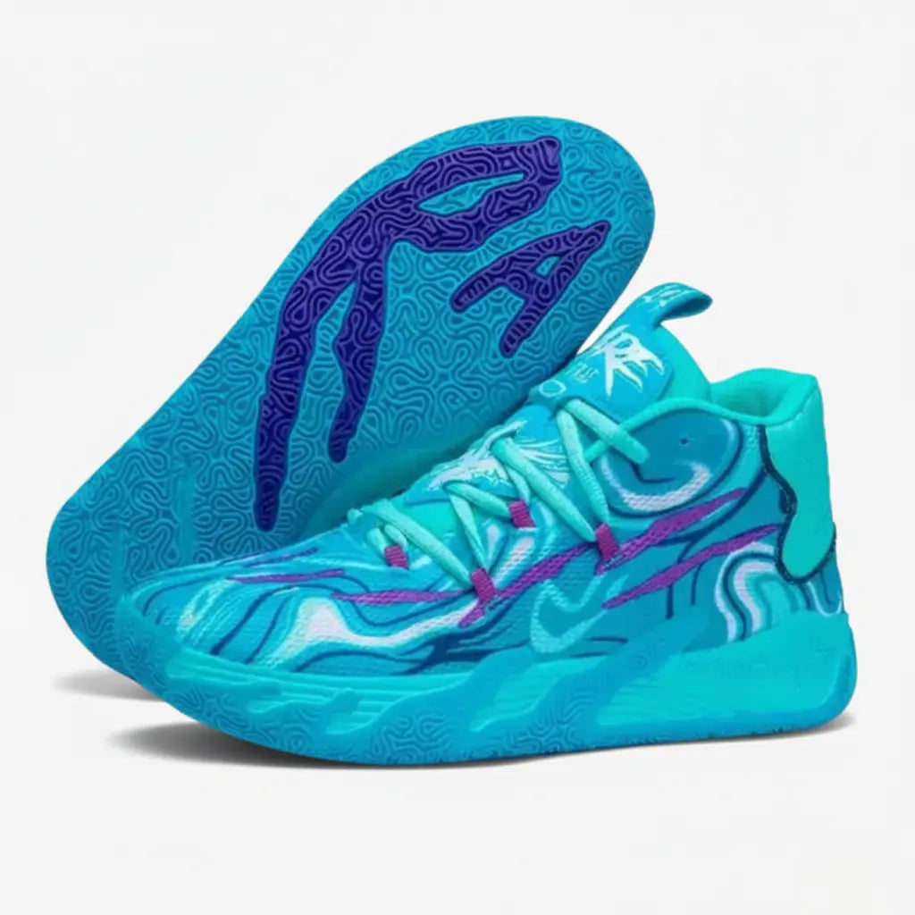 KIT Tênis de Vôlei AeroDunk + Joelheira + Meia + Manguito-Azul Bebê