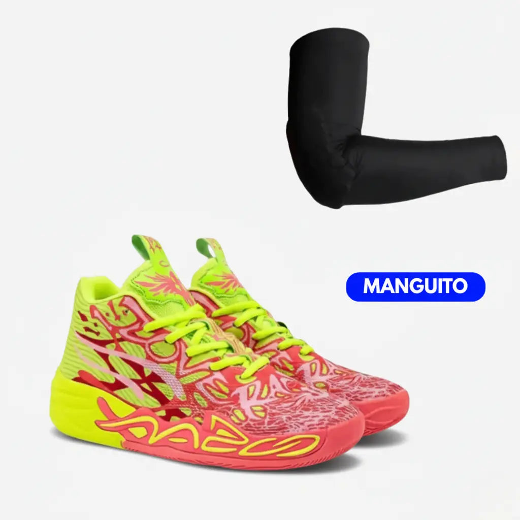 KIT Tênis de Vôlei Impact Blaze + Manguito-Vermelho/Amarelo