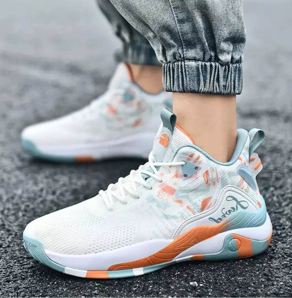 Tênis de Basquete Super Original | Antiderrapante e Confortável-Branco