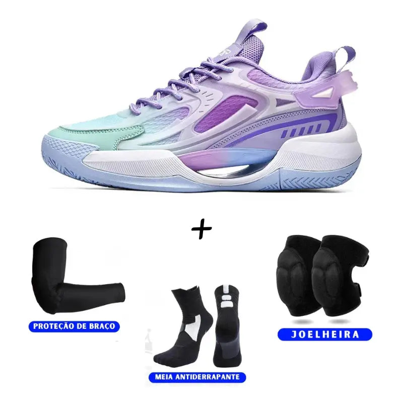 KIT Tênis de Vôlei PowerGrip  + Joelheira + Meia + Manguito