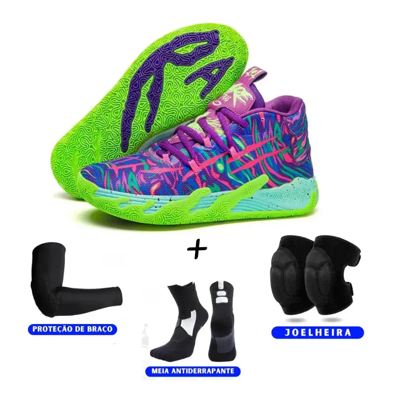 KIT Tênis de Vôlei AeroDunk + Joelheira + Meia + Manguito