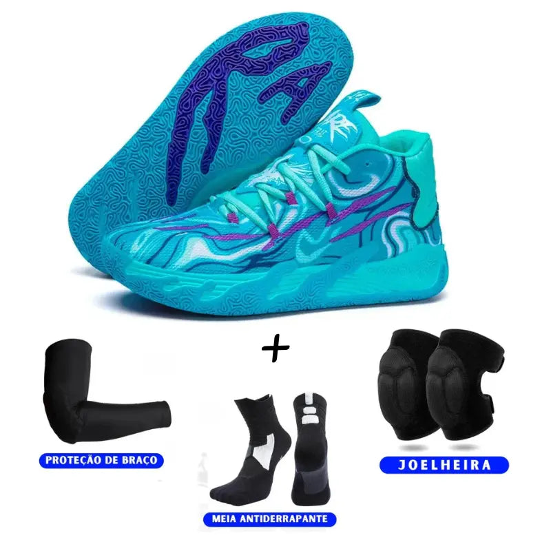 KIT Tênis de Vôlei AeroDunk + Joelheira + Meia + Manguito