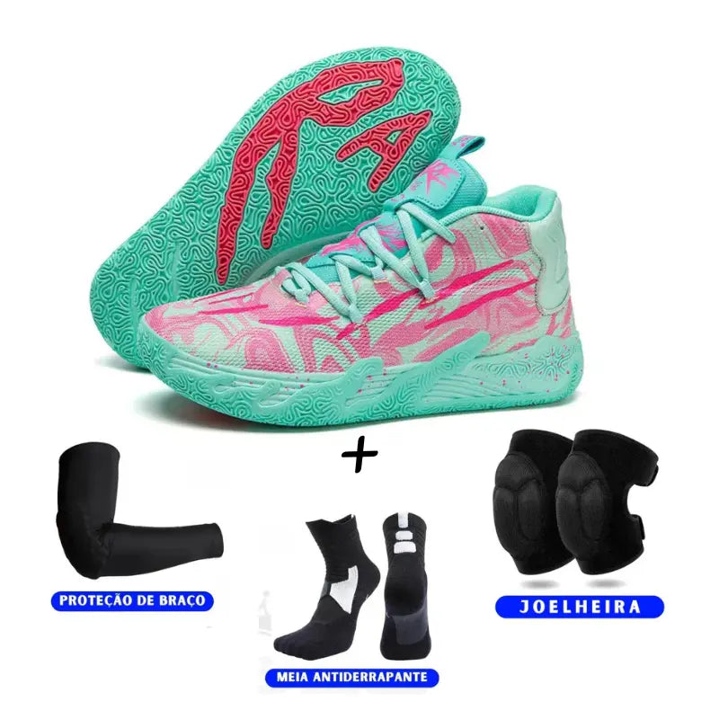 KIT Tênis de Vôlei AeroDunk + Joelheira + Meia + Manguito