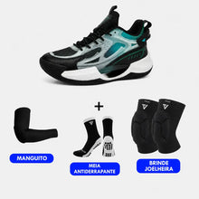 KIT Tênis de Vôlei PowerGrip Black + Joelheira + Meia + Manguito - SALE24H