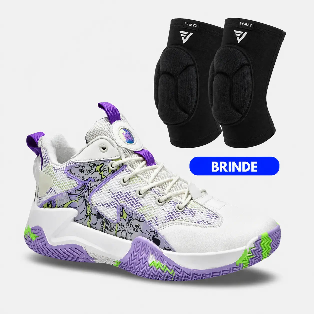 Kit Foam: Tênis de Vôlei Grafite 3.0 + Joelheira com Espuma
