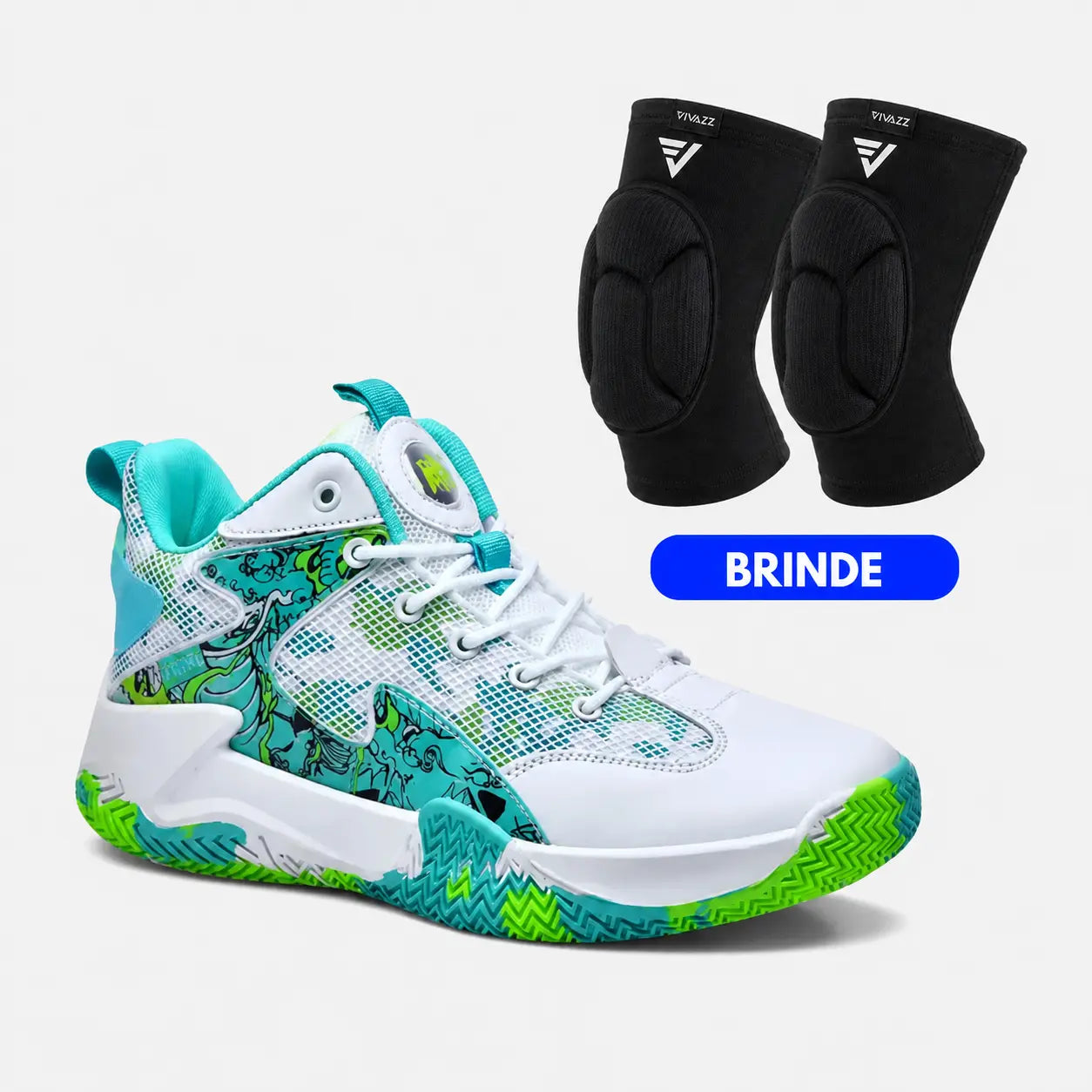 Kit Foam: Tênis de Vôlei Grafite 3.0 + Joelheira com Espuma