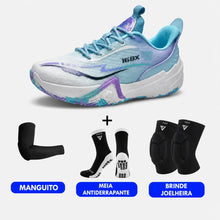 KIT Tênis de Vôlei Flex 168X + Joelheira + Meia + Manguito C1L4