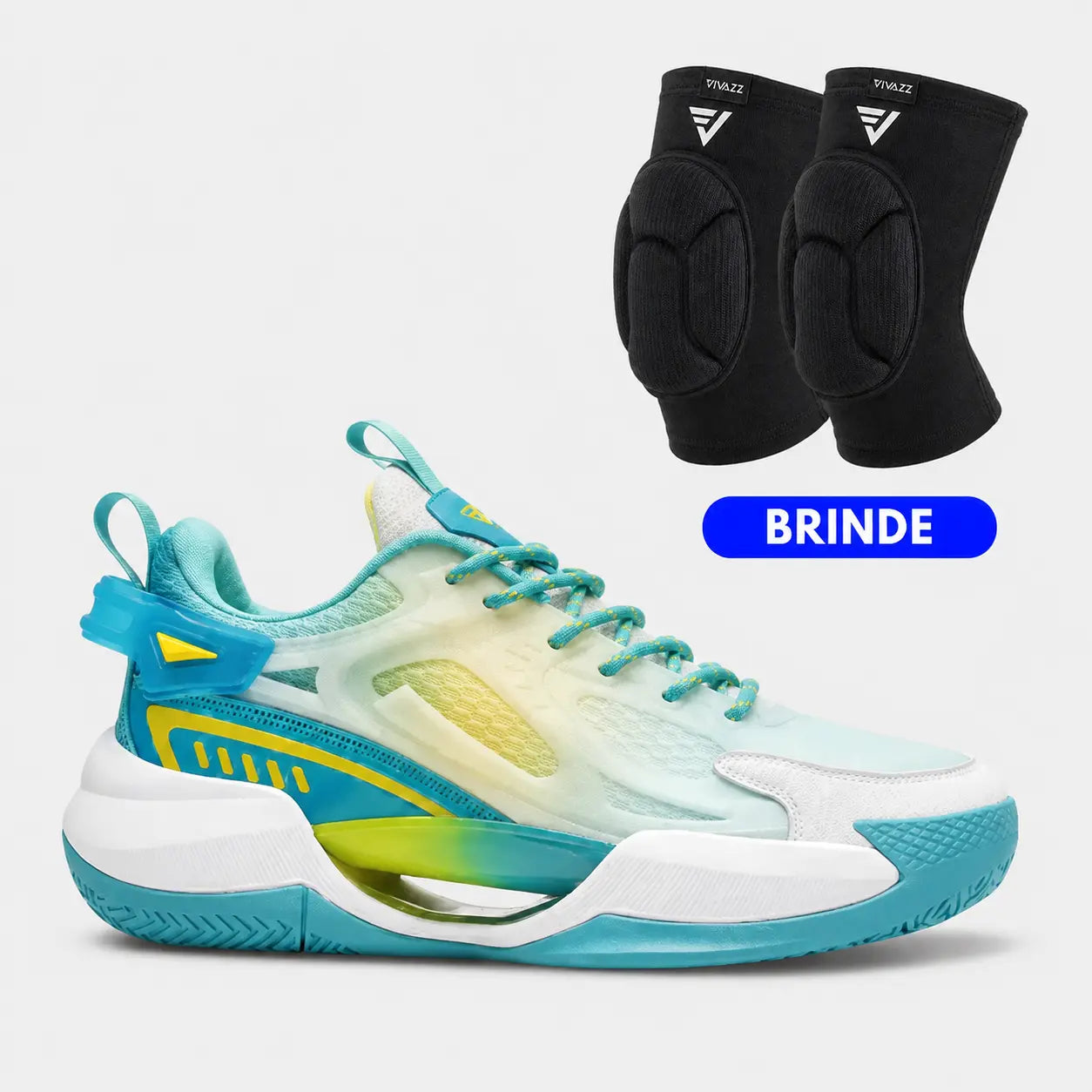 KIT Tênis de Vôlei PowerGrip + Joelheira de Brinde