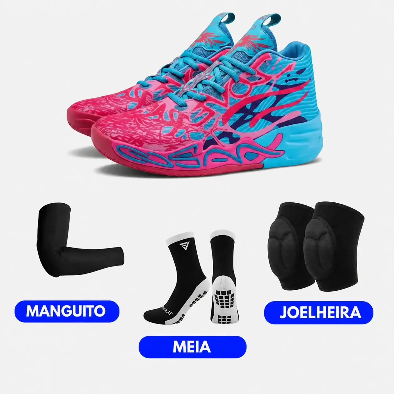 KIT Tênis de Vôlei Impact Blaze + Joelheira + Meia + Manguito