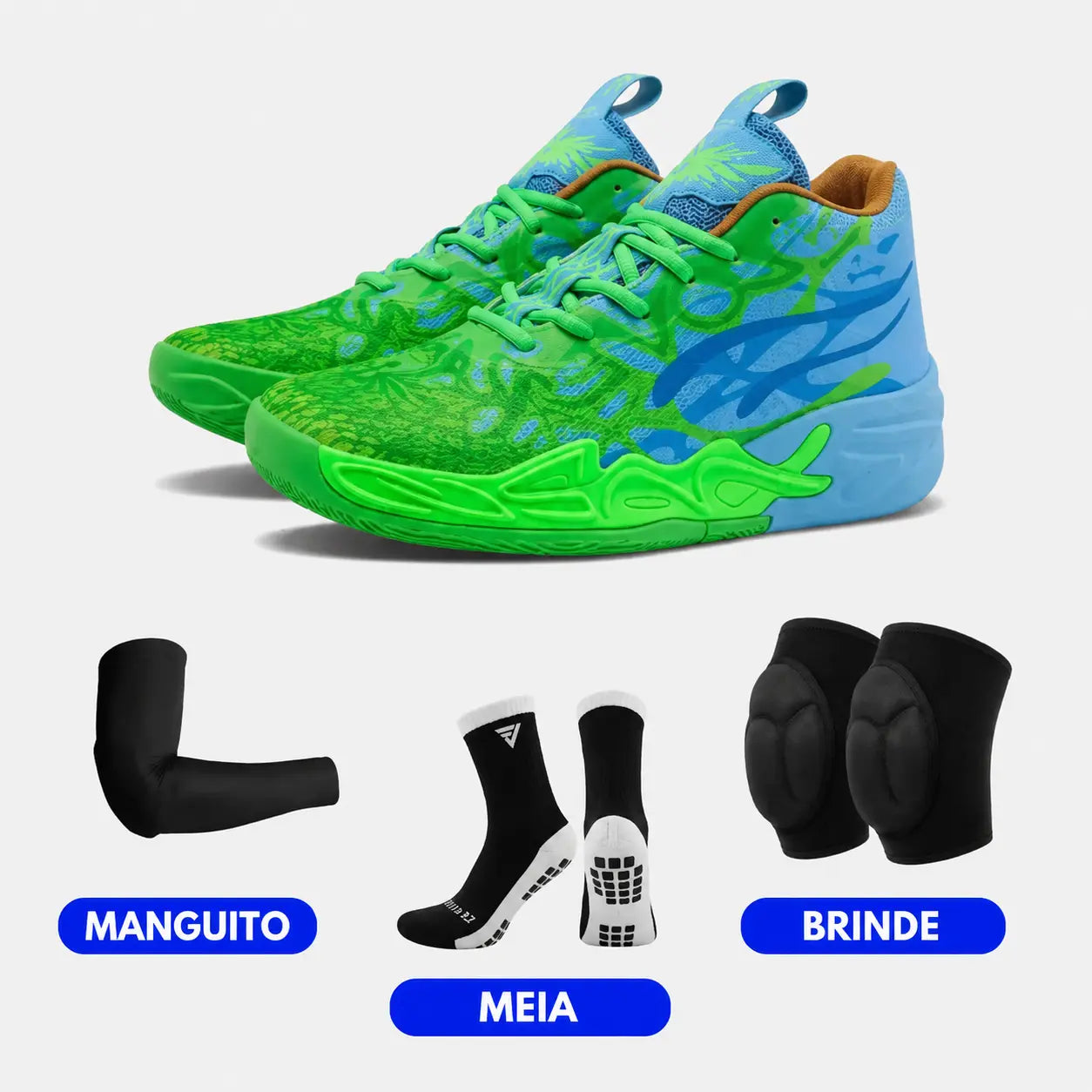 KIT Tênis de Vôlei Impact Blaze + Joelheira + Meia + Manguito