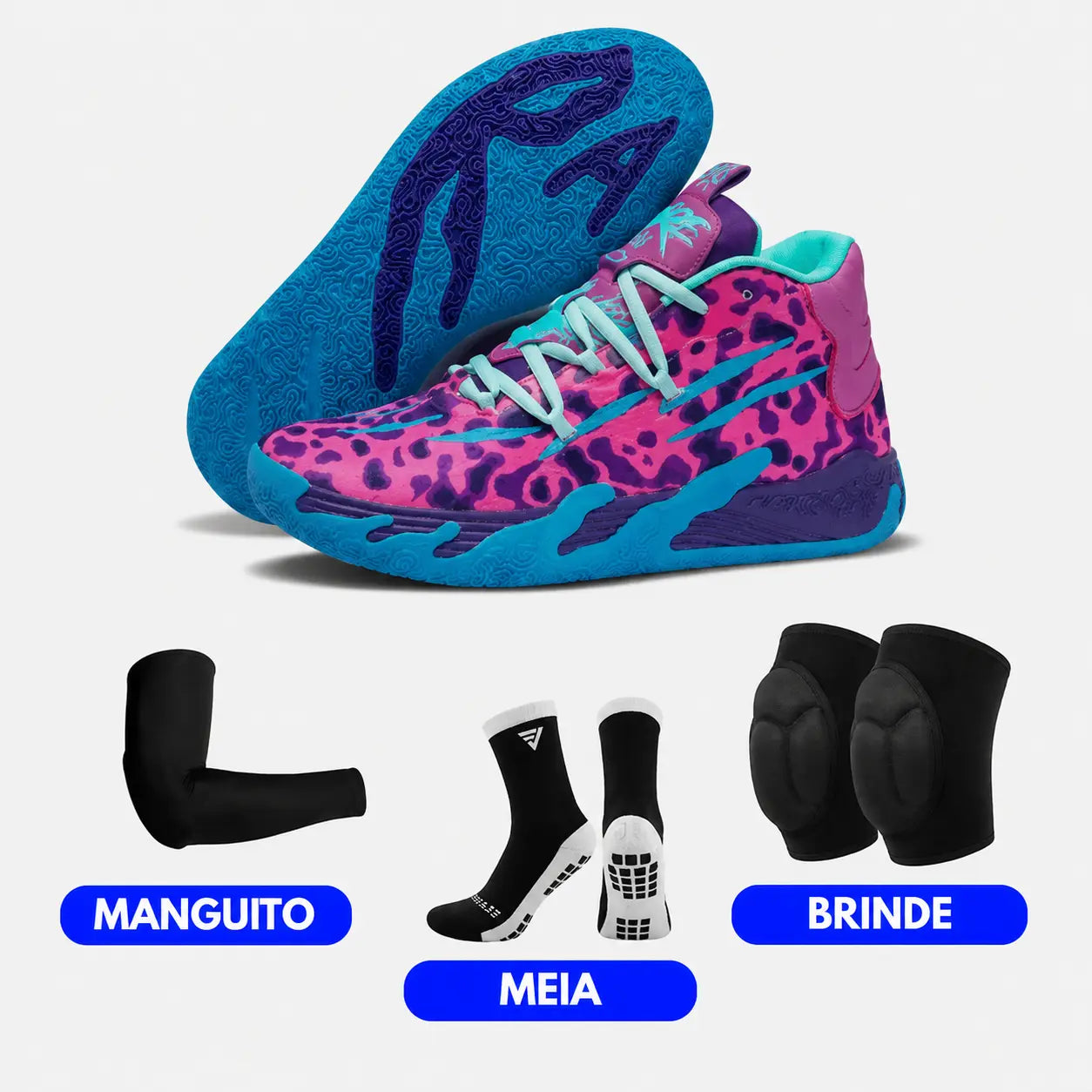 KIT Tênis de Vôlei AeroDunk + Joelheira + Meia + Manguito