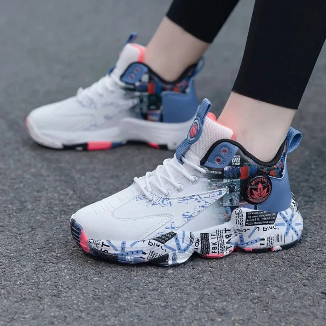 Tênis De Basquete EvoMotion | Respirável e Antiderrapante-Branco/Azul