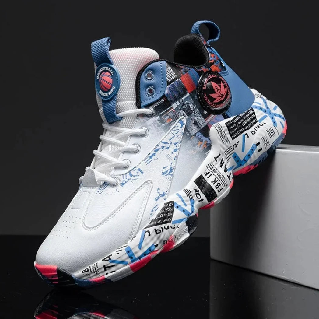 Tênis De Basquete EvoMotion | Respirável e Antiderrapante-Branco/Azul