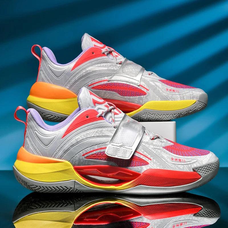 Tênis De Basquete Vortex| Respirável e Antiderrapante-Prata