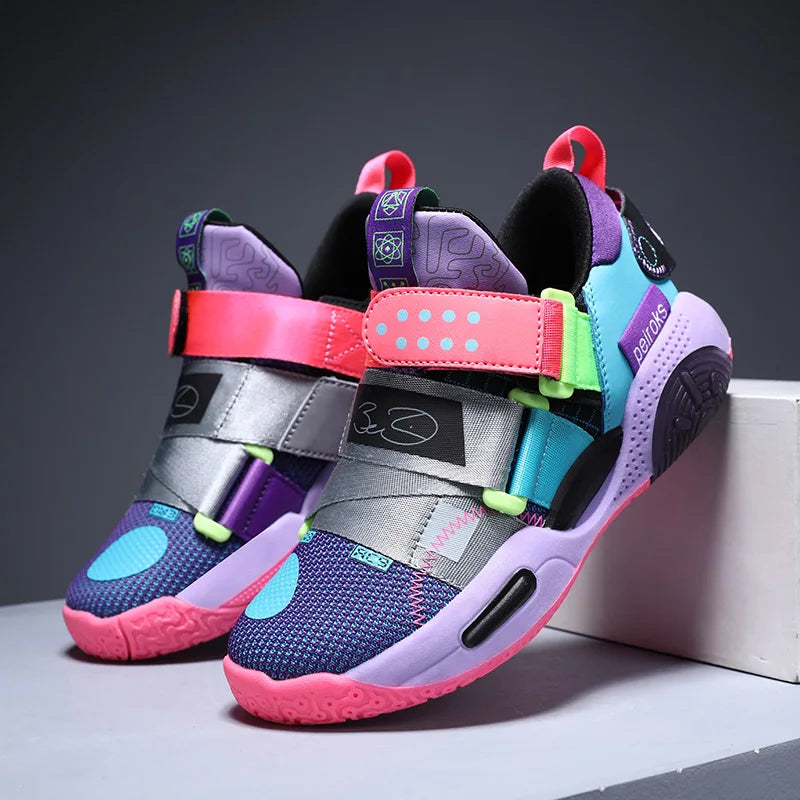 Tênis de Vôlei Infantil SwiftServe Original | Vivazz-Rosa/Roxo/Azul