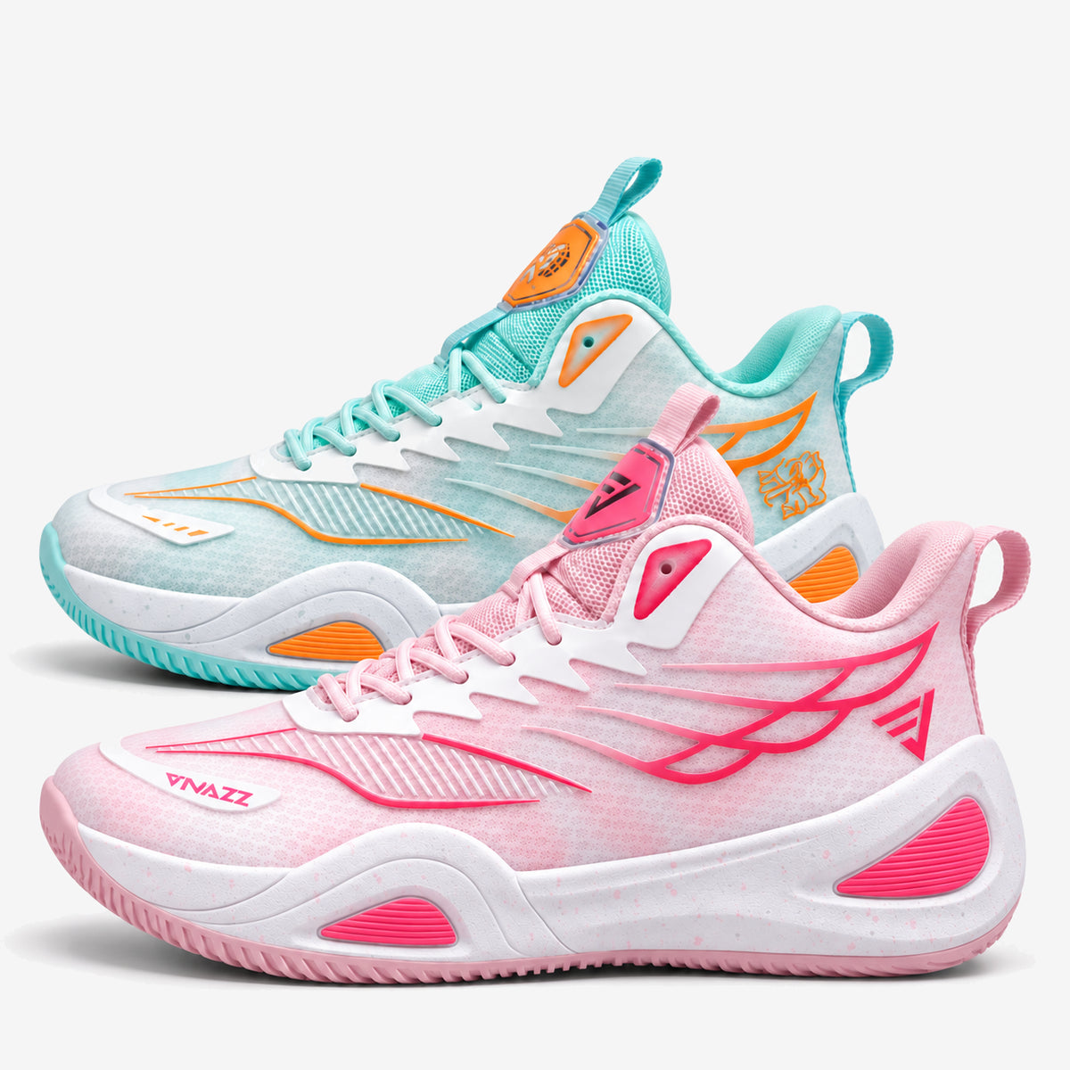 Dunk X — par misto rosa e verde-água — lateral