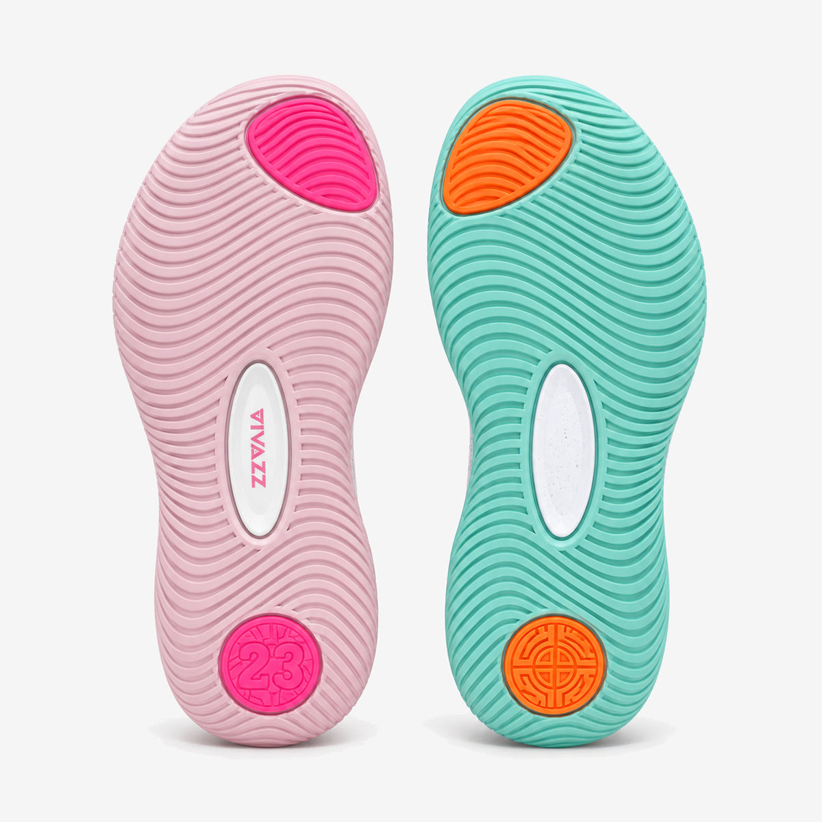 Dunk X — par misto rosa e verde-água — solas