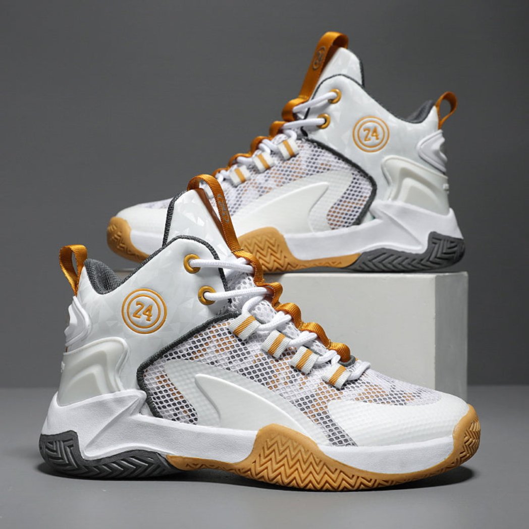 Tênis De Vôlei Infantil Fusion | Respirável e Antiderrapante-Branco/Dourado