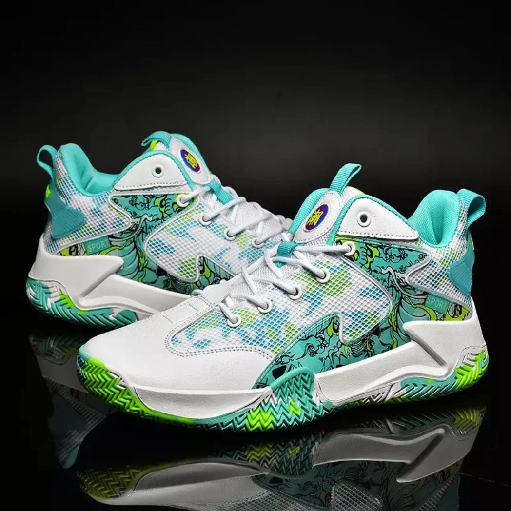 Tênis de Vôlei Feminino Grafite 3.0 | Respirável e Antiderrapante-Branco/Verde