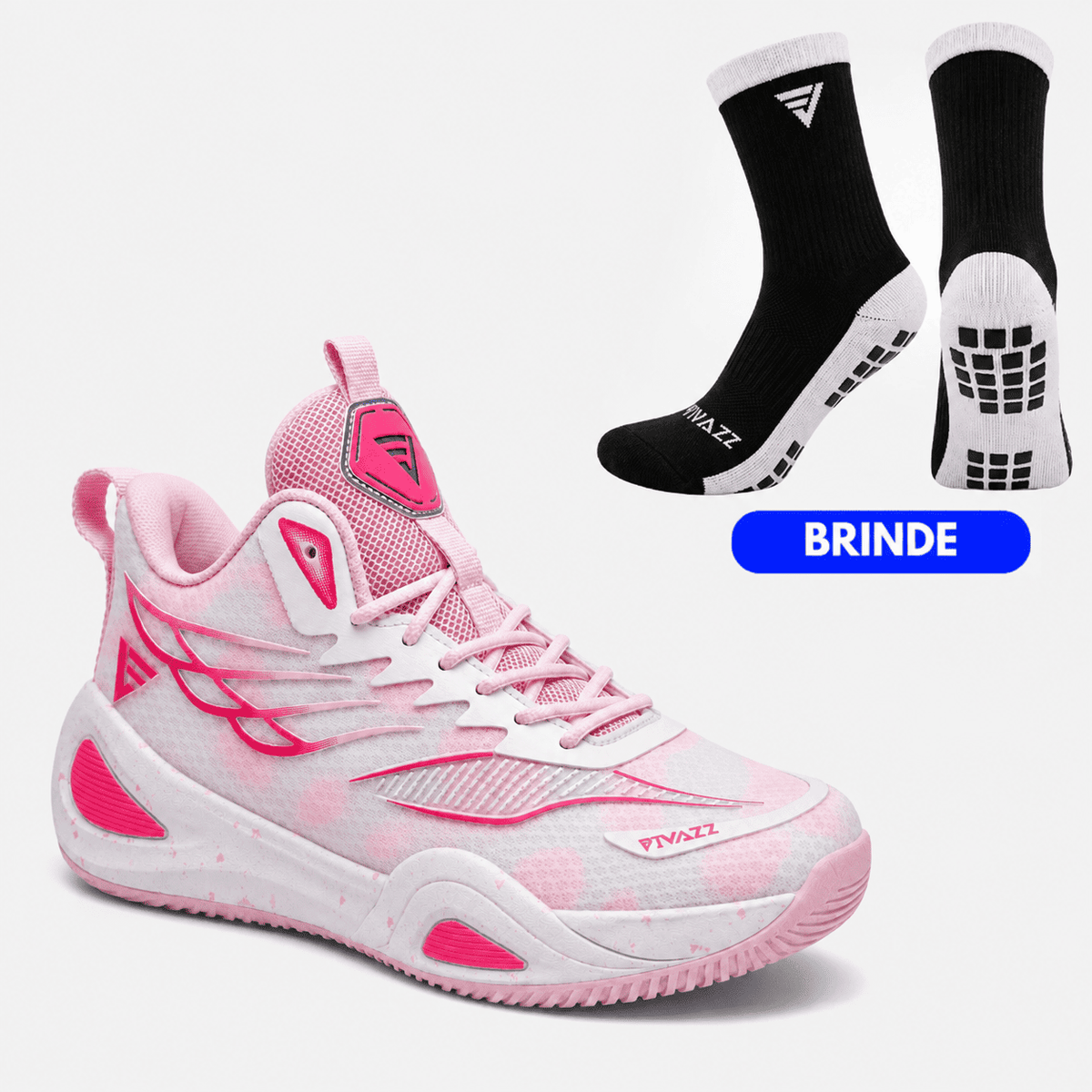 KIT Tênis de Vôlei DunkX + Meias Grátis — Rosa #Cor_Rosa