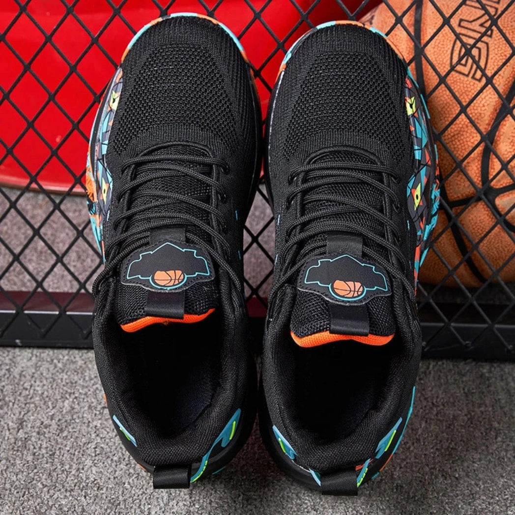 Tênis De Vôlei DynaDunk Original | Respirável e Antiderrapante- Preto/Laranja